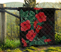 Hibiscus Red Flower Premium Quilt - Polynesian Pride