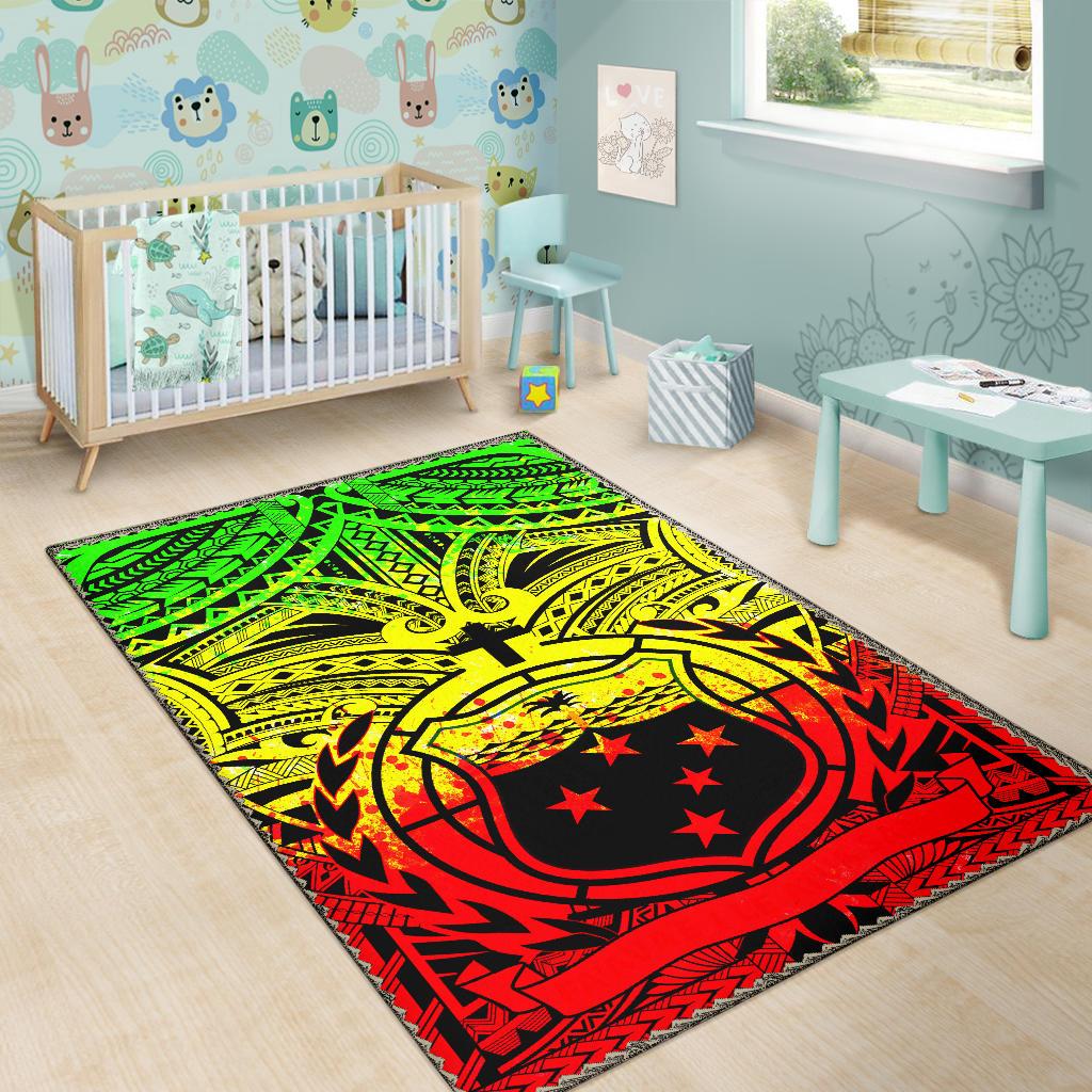 Samoa Area Rug, Samoa Coat Of Arm - Polynesian Tattoo Reggae - Polynesian Pride