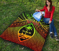 Polynesian Guam Premium Quilt - Reggae Vintage Polynesian Patterns - Polynesian Pride