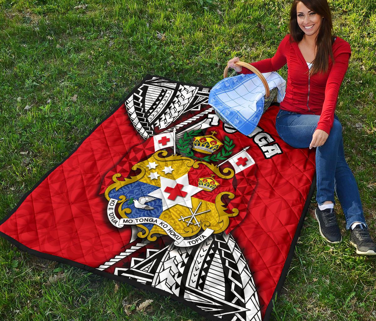 Tonga Rugby Premium Quilt Polynesian Style Pinwheel - Polynesian Pride