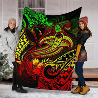 Hawaii Polynesian Premium Blanket - Kanaka Maoli Reggae Shark Polynesian Tattoo - Polynesian Pride