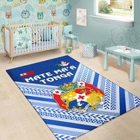 Mate Ma'a Tonga Rugby Area Rug Polynesian Creative Style - Blue - Polynesian Pride