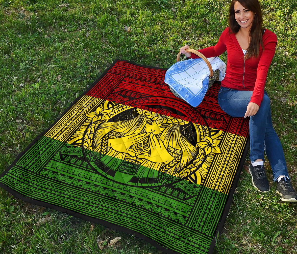 Hawaii Polynesian Pele Mauna Kea Premium Quilt - Polynesian Pride