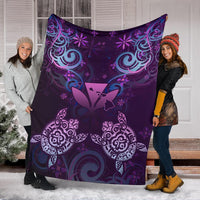 Hawaii Turtle Kanaka Maoli Premium Blanket - Tea Style - AH - Polynesian Pride