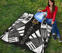 Vanuatu Premium Quilt - Vanuatu Coat Of Arms Polynesian White Tattoo - Polynesian Pride