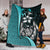 Pohnpei Micronesia Premium Blanket Turquoise - Turtle With Hook - Polynesian Pride