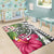 Hawaii Polynesian Turtle Tropical Hibiscus Plumeria Rug - Gray - Polynesian Pride