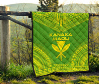 Hawaii Premium Quilt - Kanaka Maoli Polynesian Chief Green Version - Polynesian Pride