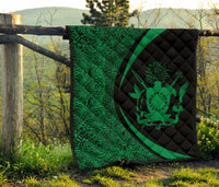 Cook Islands Coat Of Arms Polynesian Premium Quilt - Circle Style - 08 - Polynesian Pride