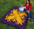 Hawaiian Premium Quilt Royal Pattern - Purple And Gold - A2 Style - Polynesian Pride