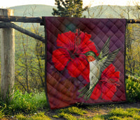 Hibiscus Hummingbird Premium Quilt - Polynesian Pride