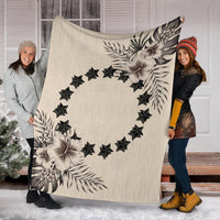 Cook Islands Blanket - The Beige Hibiscus - Polynesian Pride