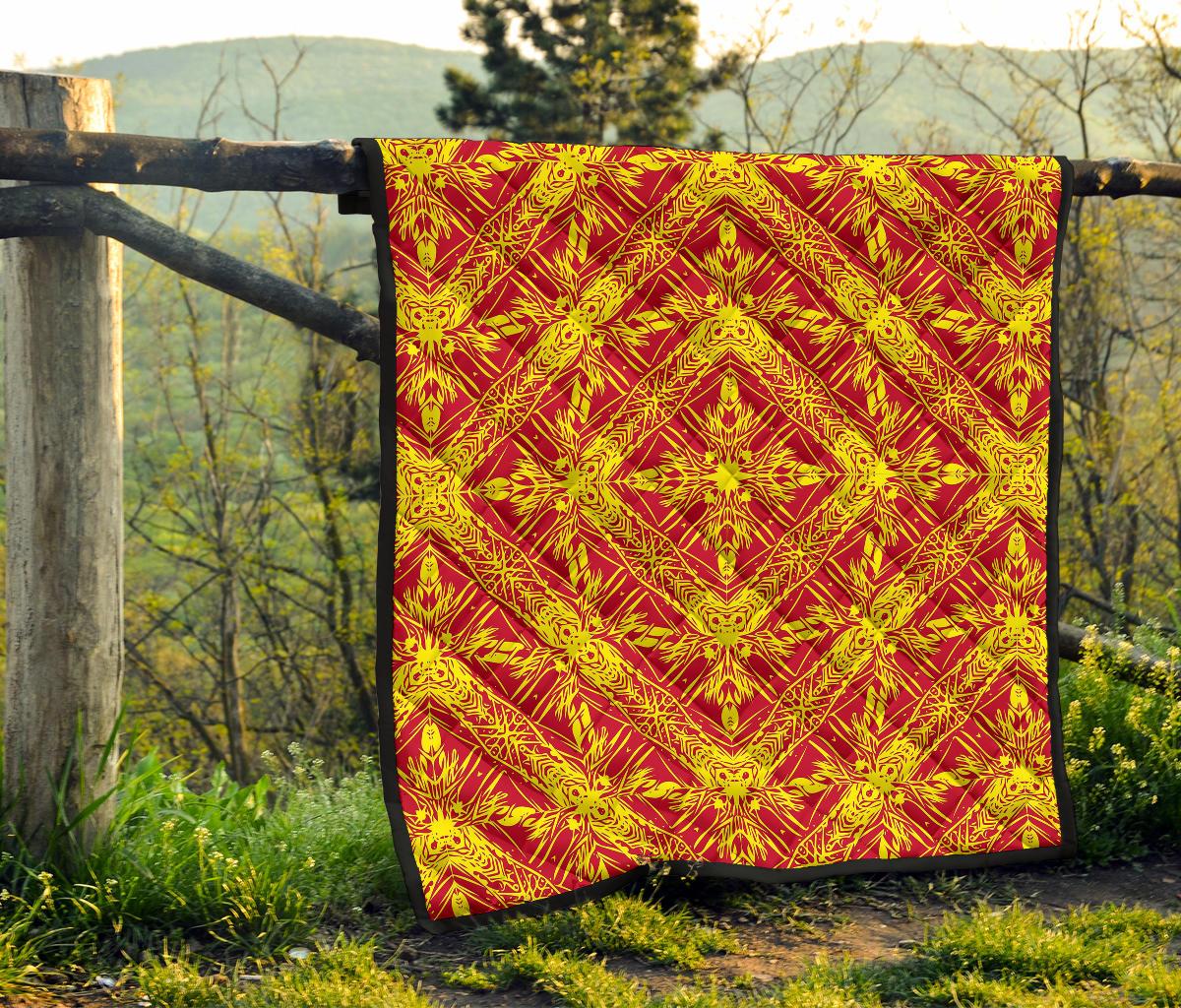 Polynesian Premium Quilt Orange - Polynesian Pride