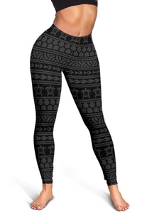 Polynesian Tattoo Tribal Gray Hawaii Women's Legging AH - Polynesian Pride