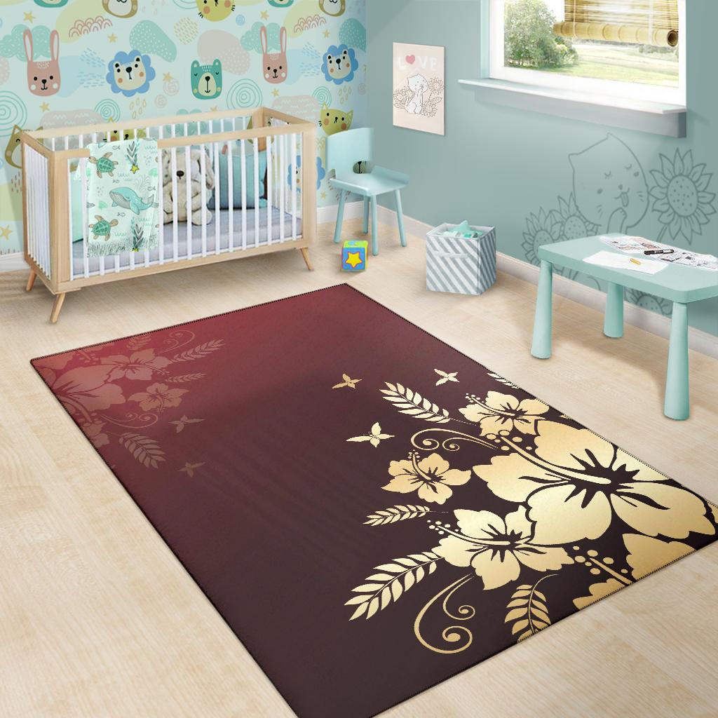Golden Hibiscus Area Rug - Polynesian Pride