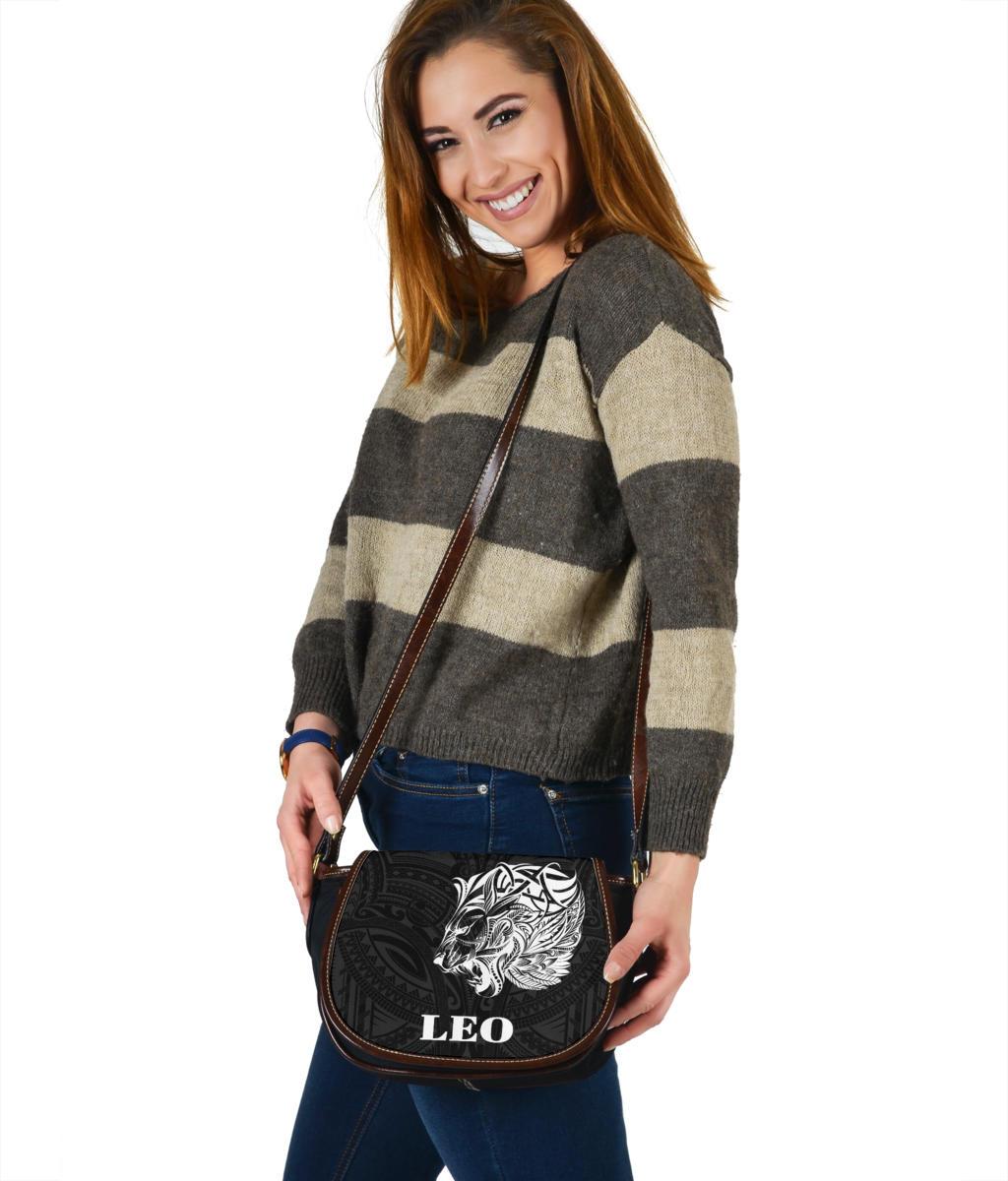 Sun In Leo Zodiac Saddle Bag Polynesian Tattoo Simple - White - Polynesian Pride