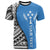 Kosrae Custom T shirt Coat Of Arm and Polynesian Patterns Unisex Blue - Polynesian Pride