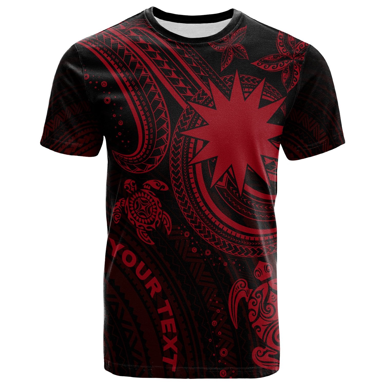 Nauru Custom T shirt Red Turtle Unisex Red - Polynesian Pride