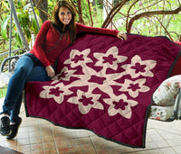 Hawaiian Premium Quilt Royal Pattern - Pink - A1 Style - Polynesian Pride