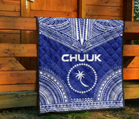 Chuuk Premium Quilt - Chuuk Flag Polynesian Chief Blue Version - Polynesian Pride