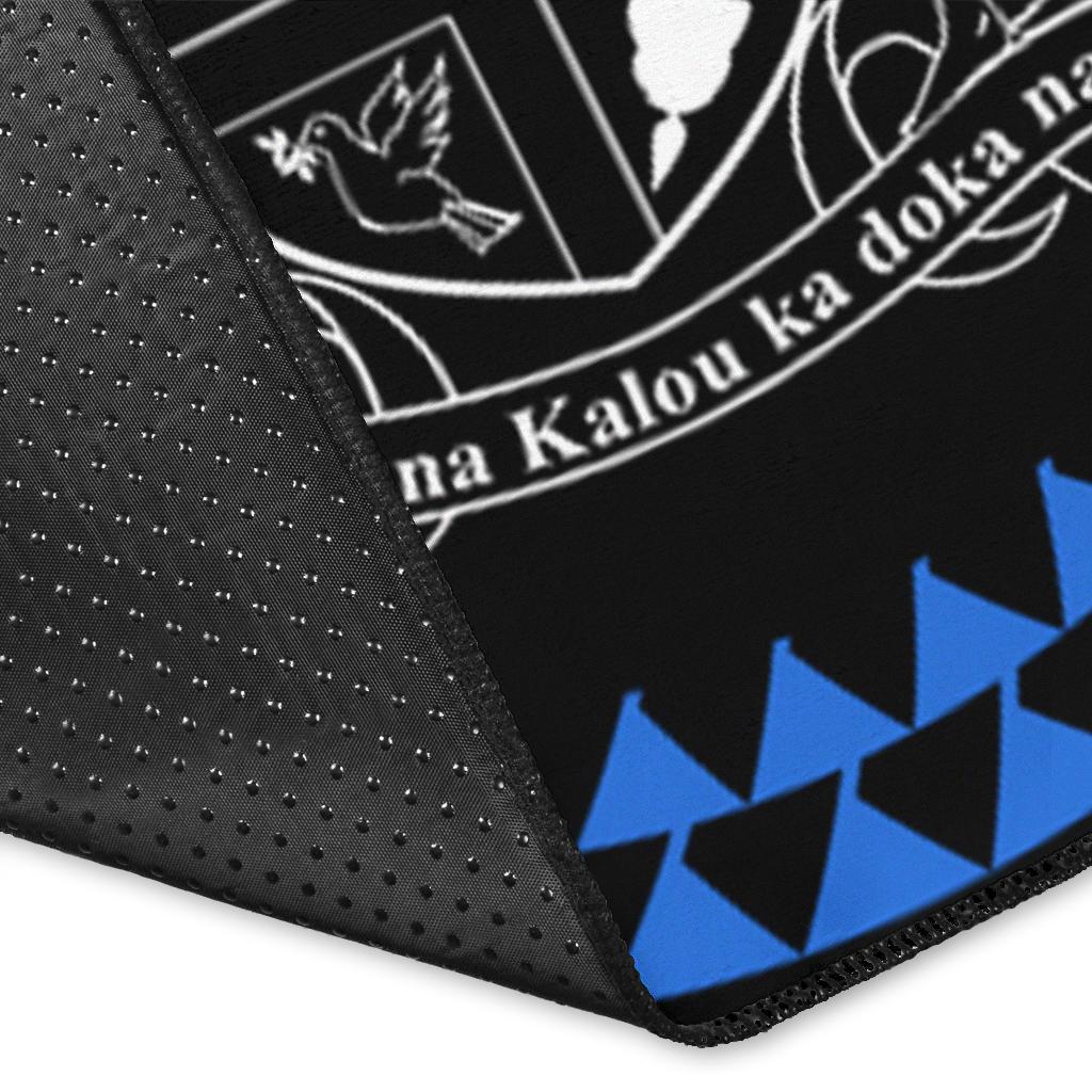 Fiji Personalised Area Rug - Fiji Seal With Polynesian Tattoo Style ( Blue) - Polynesian Pride