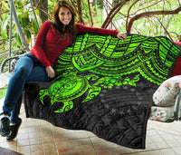 Cook Islands Polynesian Premium Quilt - Green Turtle - Polynesian Pride