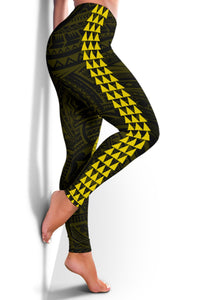 Hawaii Turtle Shark Polynesian Leggings - Yellow - Polynesian Pride