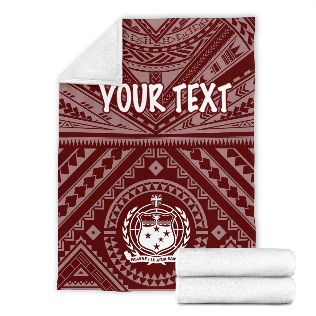 Samoa Personalised Premium Blanket - Samoa Seal In Polynesian Tattoo Style (Red) - Polynesian Pride