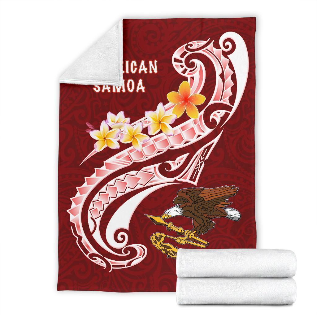 American Samoa Premium Blanket - AS Seal Polynesian Patterns Plumeria - Polynesian Pride