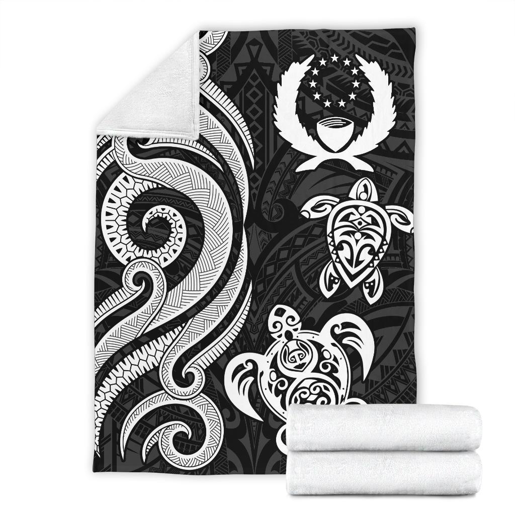 Pohnpei Micronesian Premium Blanket - White Tentacle Turtle - Polynesian Pride