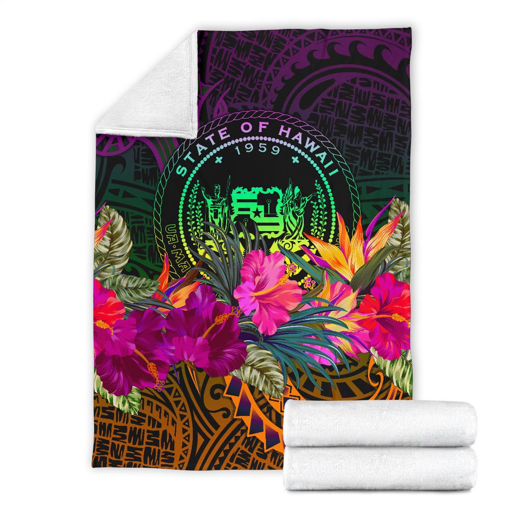 Polynesian Hawaii Premium Blanket - Summer Hibiscus - Polynesian Pride