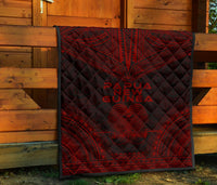 Papua New Guinea Premium Quilt - Papua New Guinea Coat Of Arms Polynesian Chief Dark Red Version - Polynesian Pride