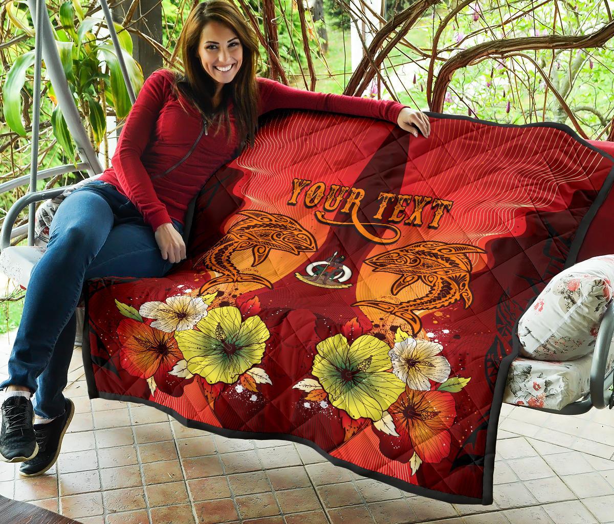 Vanuatu Personalised Premium Quilt - Tribal Tuna Fish - Polynesian Pride