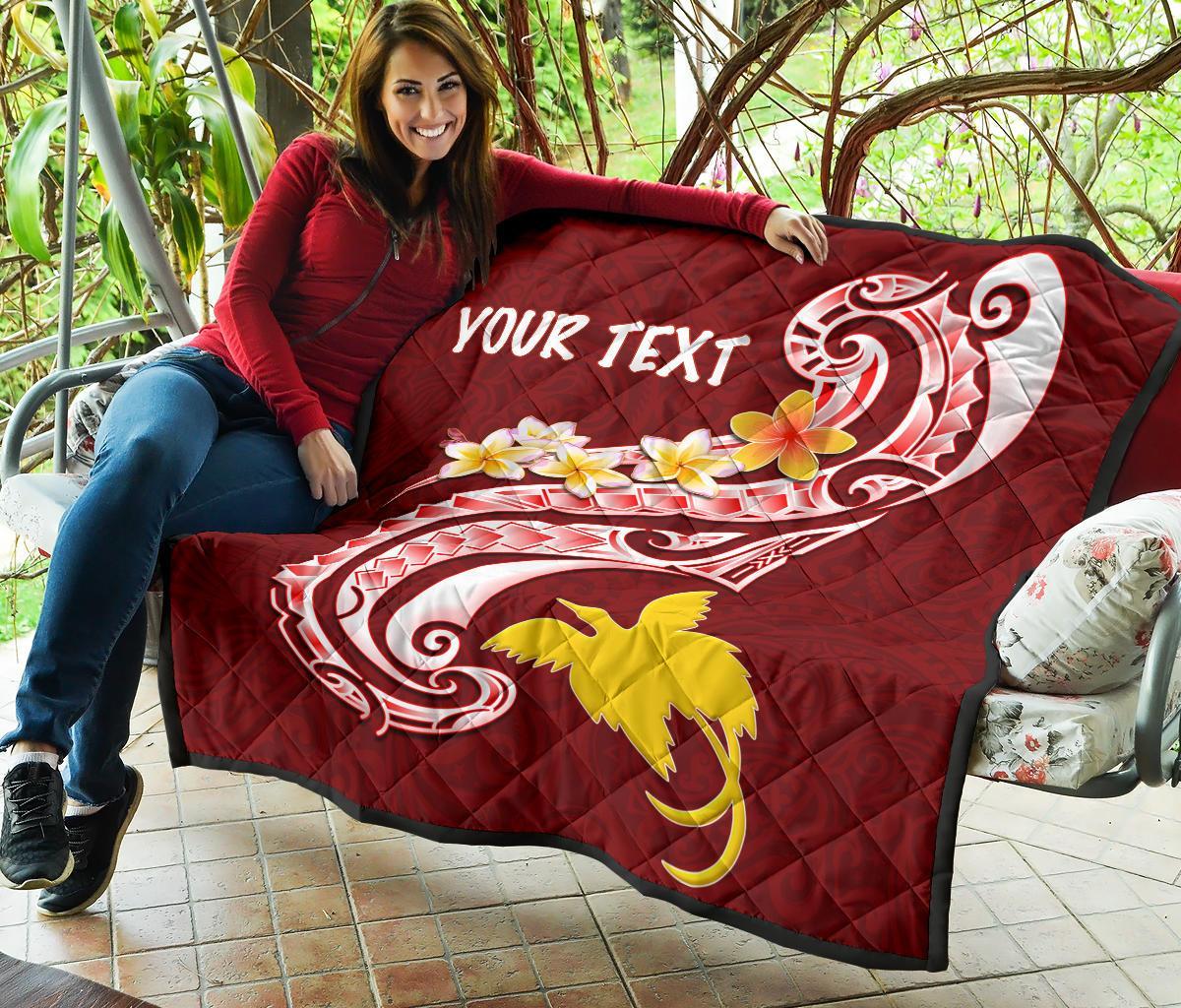 Papua New Guinea Custom Personalised Premium Quilt - PNG Seal Polynesian Patterns Plumeria - Polynesian Pride