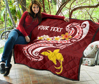 Papua New Guinea Custom Personalised Premium Quilt - PNG Seal Polynesian Patterns Plumeria - Polynesian Pride