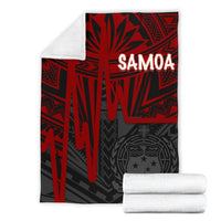 Samoa Premium Blanket - Samoa Seal With Polynesian Pattern In Heartbeat Style (Red) - Polynesian Pride