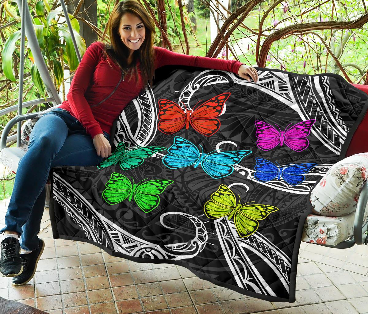 Hawaii Polynesian Butterflies Premium Quilt - Polynesian Pride