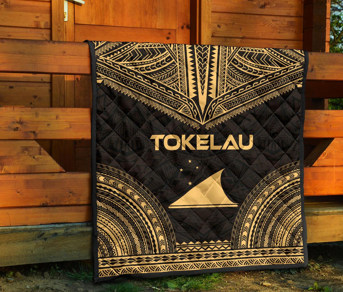 Tokelau Premium Quilt - Tokelau Flag Polynesian Chief Gold Version - Polynesian Pride