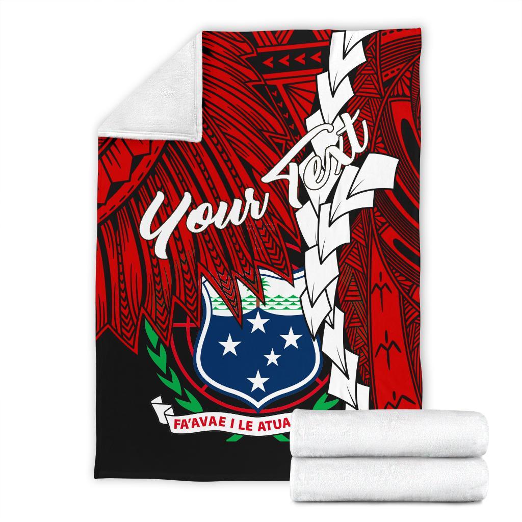 Samoa Polynesian Custom Personalised Premium Blanket - Tribal Wave Tattoo Flag Tattoo - Polynesian Pride