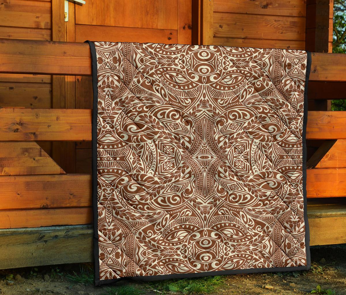 Polynesian Tribal Premium Quilt Brown - Polynesian Pride