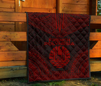 French Polynesia Premium Quilt - French Polynesia Polynesian Chief Dark Red Version - Polynesian Pride
