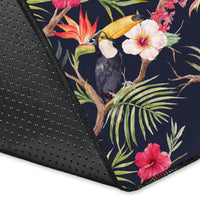 Tropical Hibiscus, Strelitzia Palm Leaves Rug - Polynesian Pride