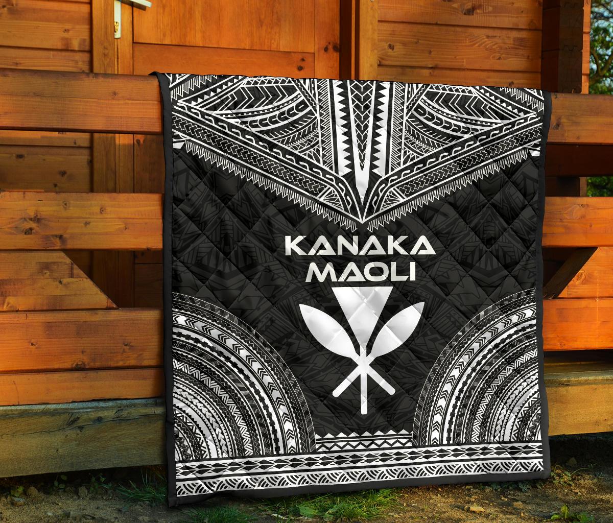 Hawaii Premium Quilt - Kanaka Maoli Polynesian Chief Black Version - Polynesian Pride