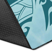 Hawaii Polynesian Turtle Hibiscus Blue Rug - Bless Style - Polynesian Pride