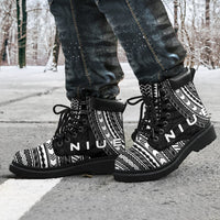Niue Leather Boots - Polynesian Black Chief Version - Polynesian Pride