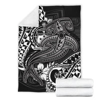 Samoa Premium Blanket - White Shark Polynesian Tattoo - Polynesian Pride