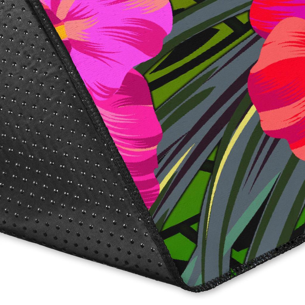 Tuvalu Polynesian Area Rug - Hibiscus and Banana Leaves - Polynesian Pride