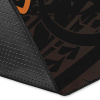 Kanaka Map Hibiscus Plumeria Turtle Art Polynesian Area Rug Orange AH - Polynesian Pride