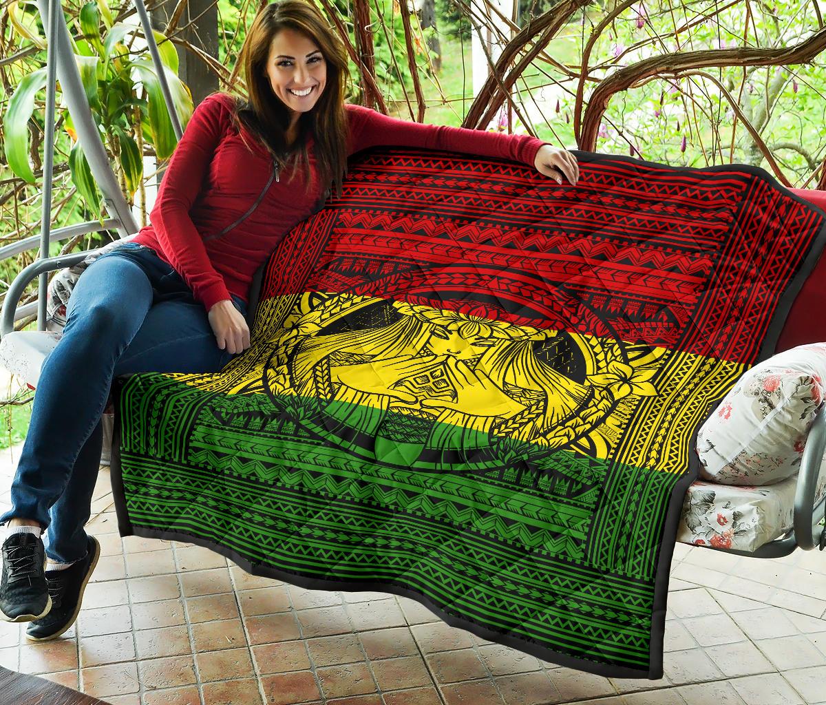 Hawaii Polynesian Pele Mauna Kea Premium Quilt - Polynesian Pride