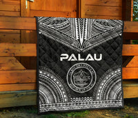 Palau Premium Quilt - Palau Seal Polynesian Chief Black Version - Polynesian Pride